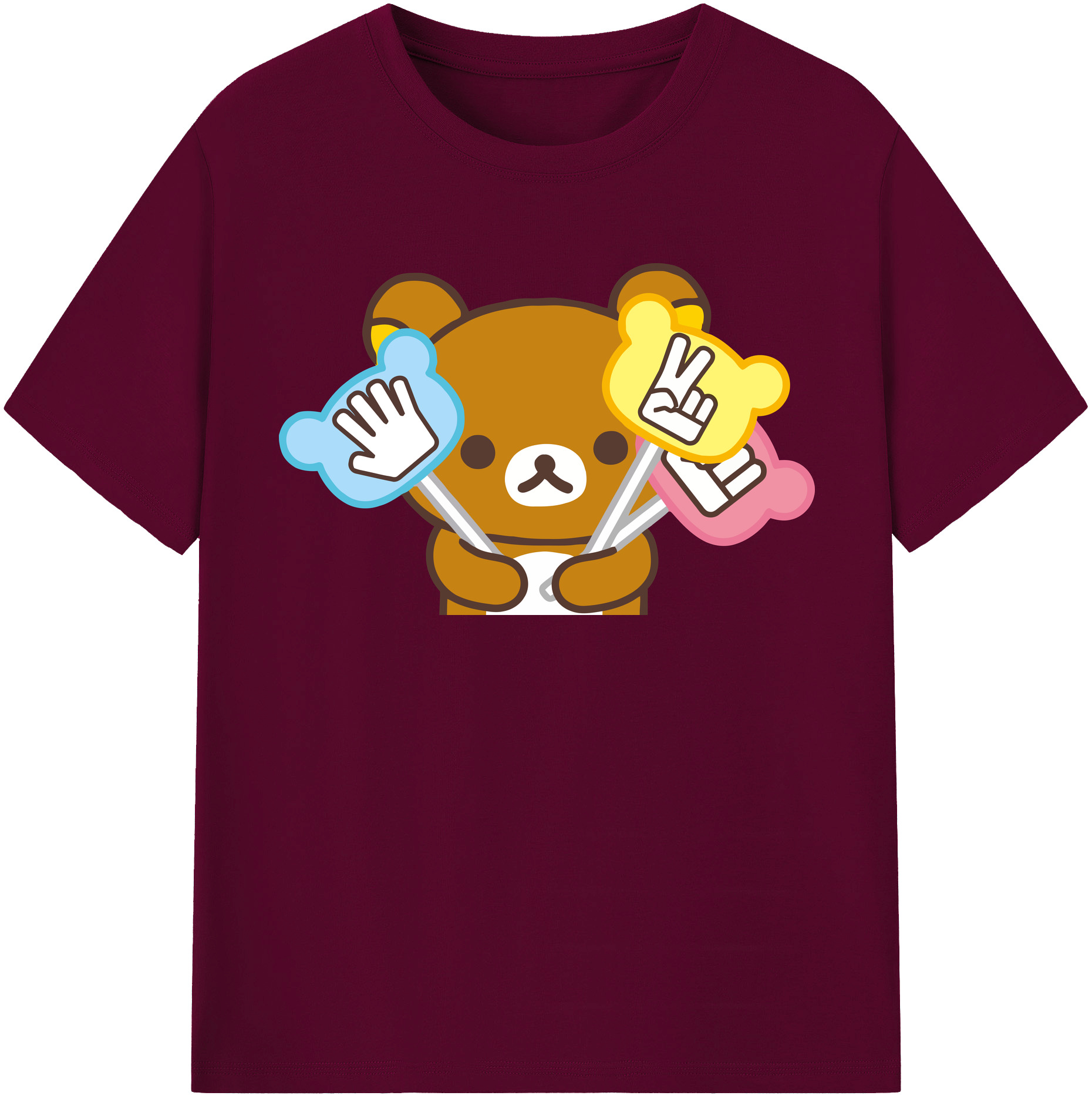 （画像用） リラックマ リラックマ キイロイトリ Rilakkuma Korilakkuma Kiiroitori レディースカジュアルプリントTシャツ（綿100％）